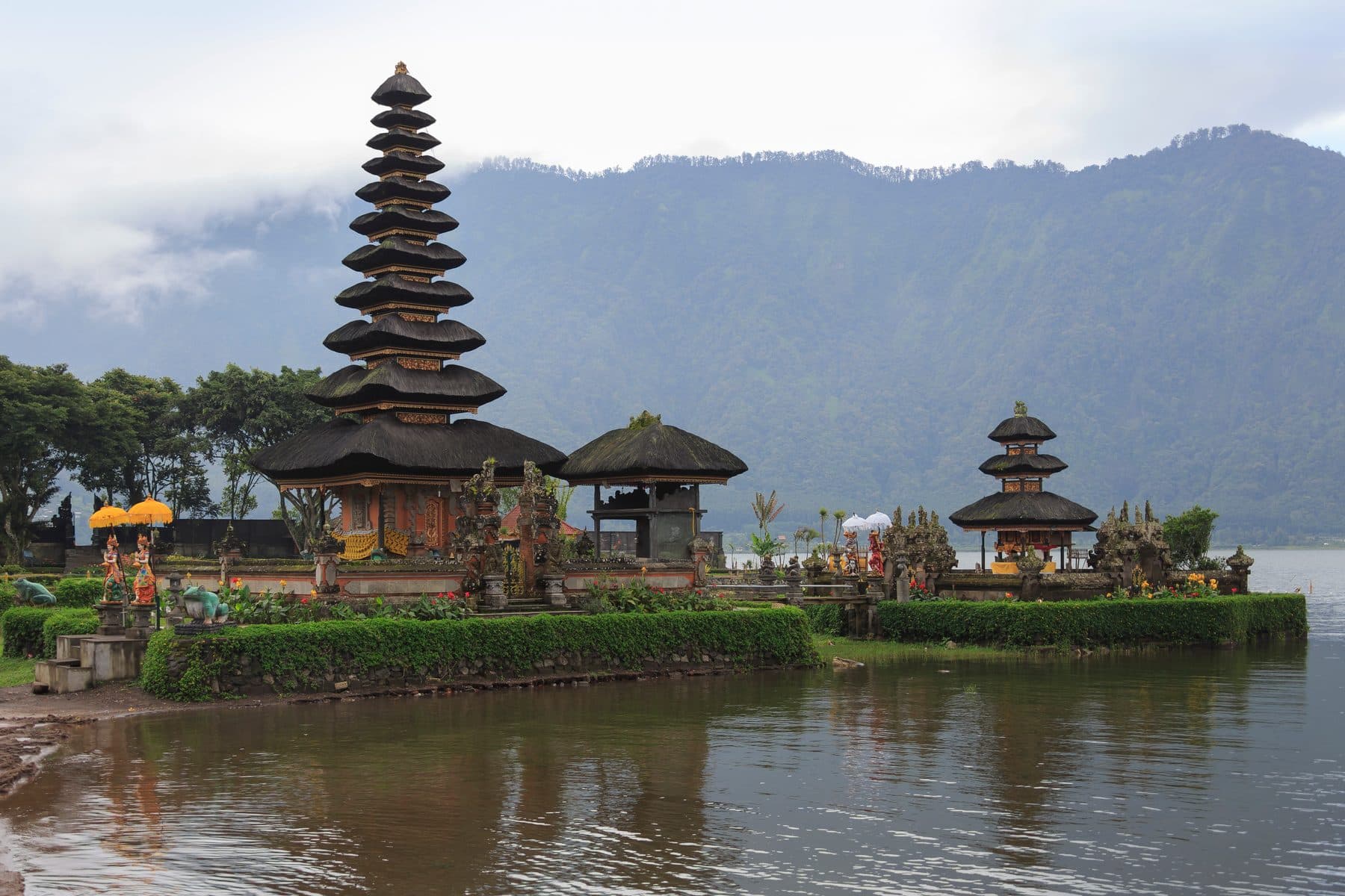 Pura Ulun Danu Bratan, a Hindu water temple on Lake Bratan, Bali