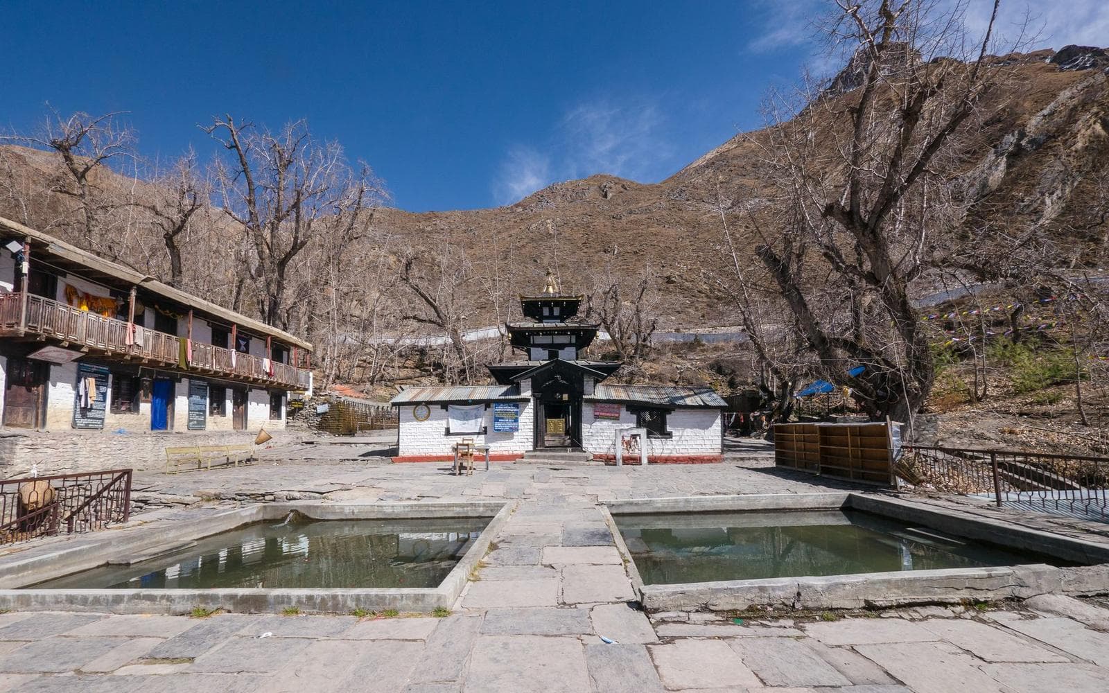 Muktinath Temple in the Mustang region of Nepal, with its sacred water spouts