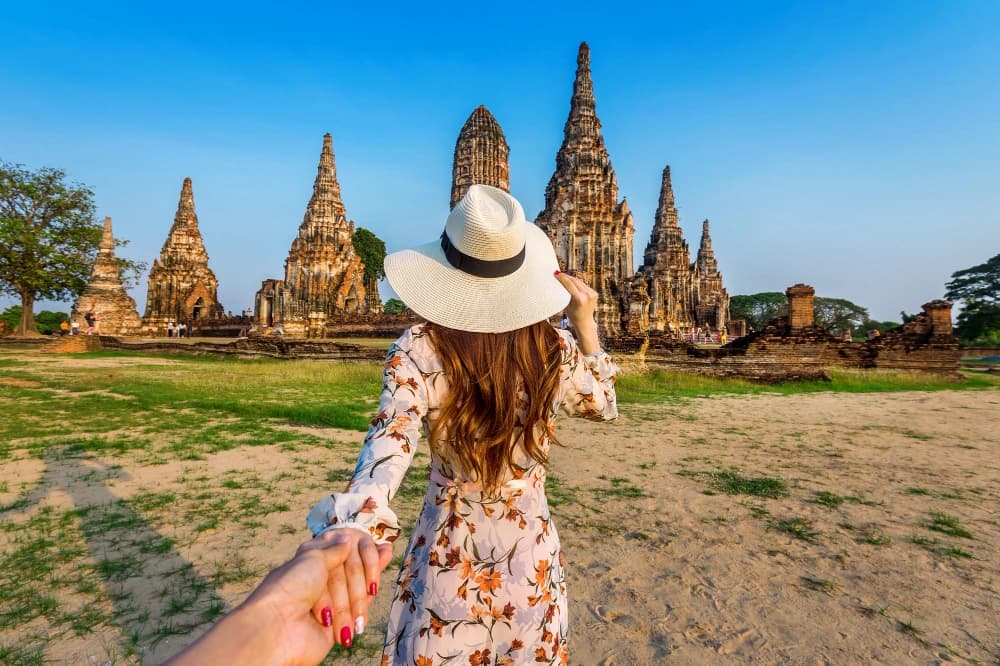Ancient temple ruins of Wat Chaiwatthanaram in Ayutthaya, Thailand